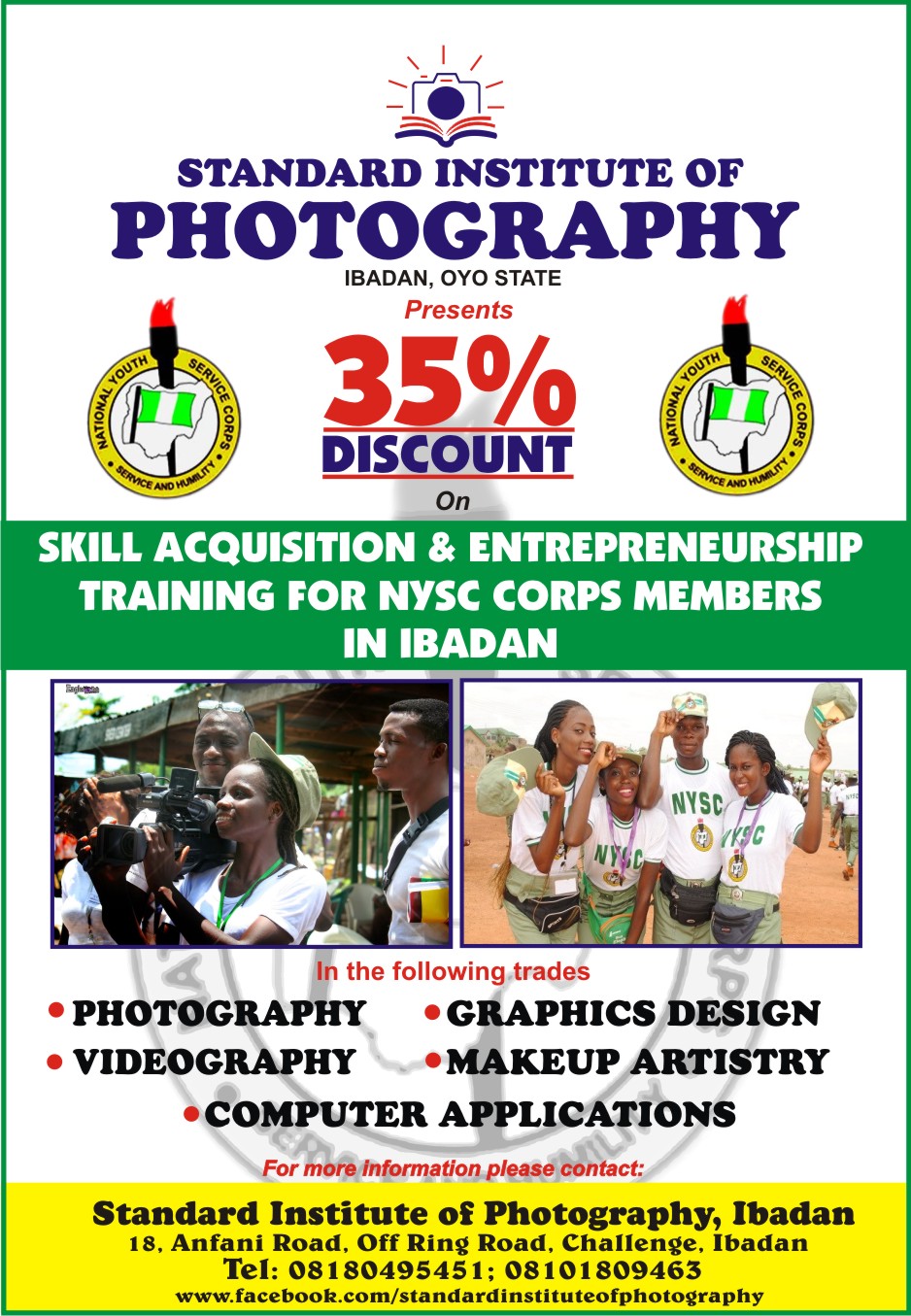 Skill acquisition and entrepreneurship training for NYSC CORPS members in Ibadan